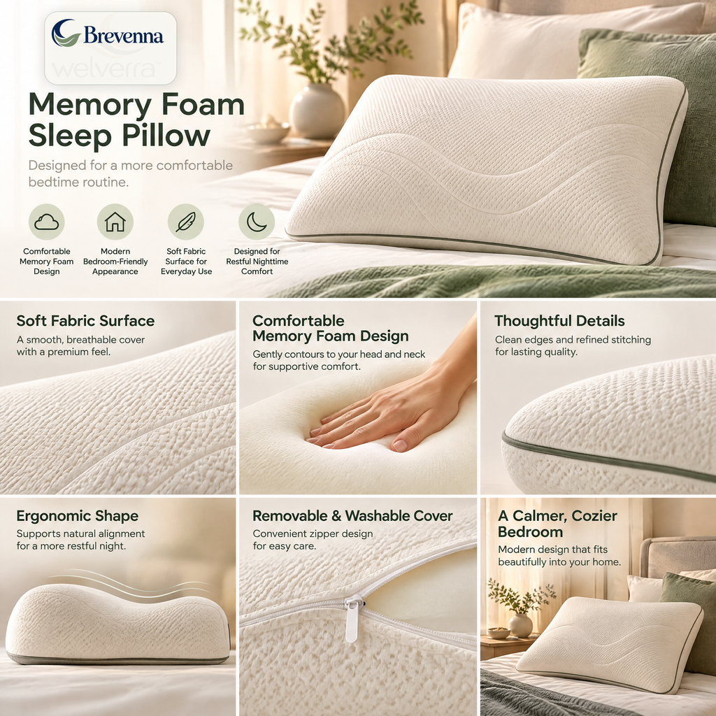 Brevenna™ Memory Foam Sleep Pillow view 2