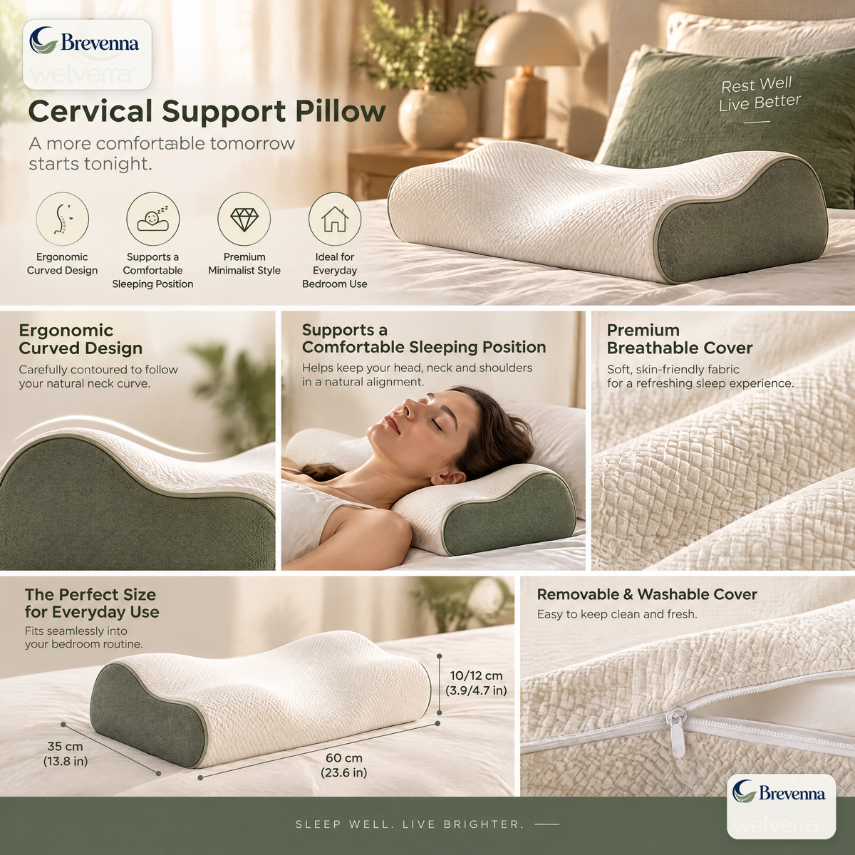 Brevenna™ Cervical Support Pillow view 2