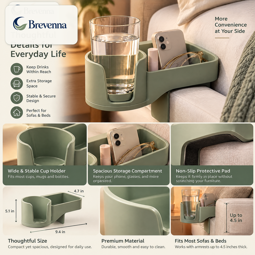 Brevenna™ Bedside Water Cup Holder view 4